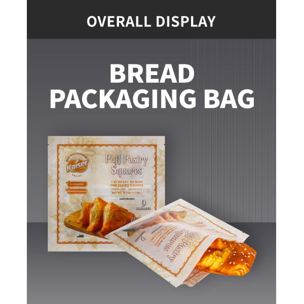 Custom Heat Sealing Dessert Biscuit Bread Bag LDPE Plastic Bread Packaging Pouch