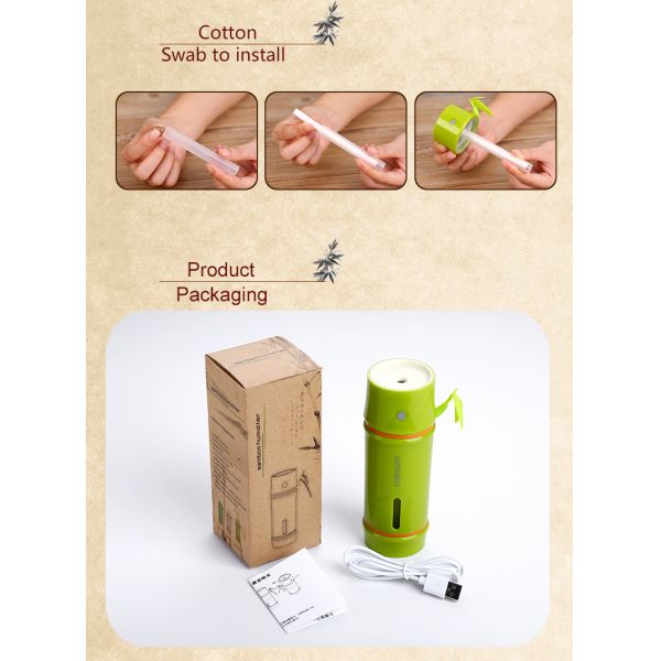 Rechargeable 35ml/H 400mA Bamboo USB Humidifier 130ml