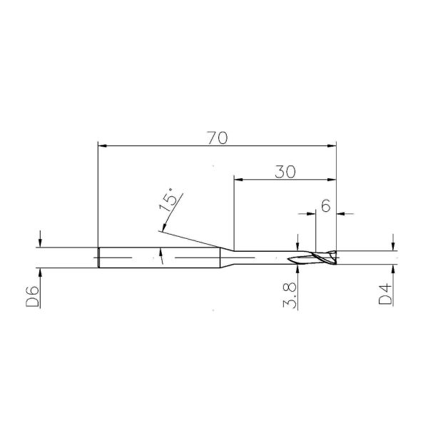 55HRC 2 Flute 4mm Tungsten Carbide Endmill for Hard Metal