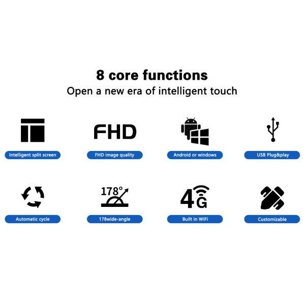 43 inch Super Slim Wall Mount PCAP Touch Screen LCD Digital Signage Display