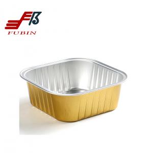 China Square Airline Meal Tray Silver Gold Thermal Insulation on sale