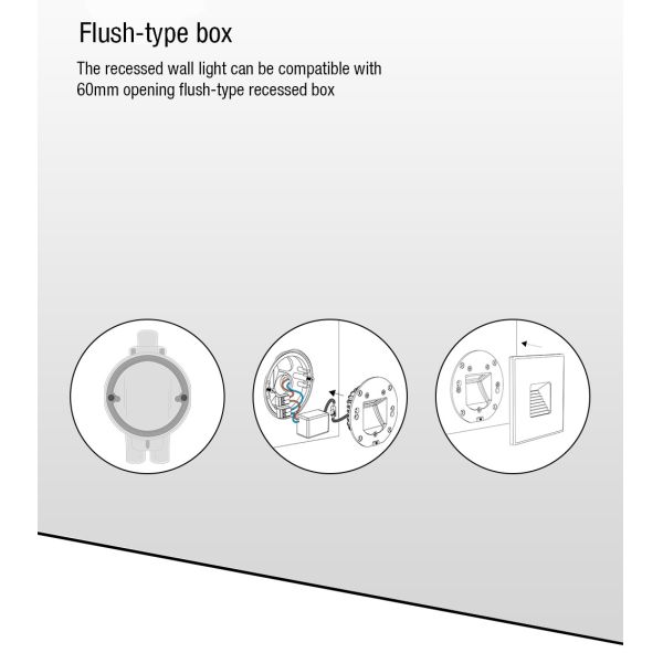 ROHS 2700K Recessed Indoor Stair Lights , Multi Scene Recessed Wall Light Fixtures