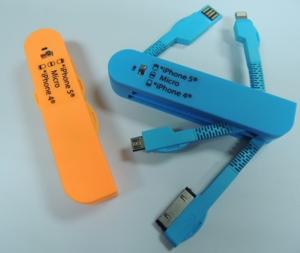 China Swiss Army knife design 3 in 1 mobile phone cable for iphone5, micro ,iPhone4 wholesale