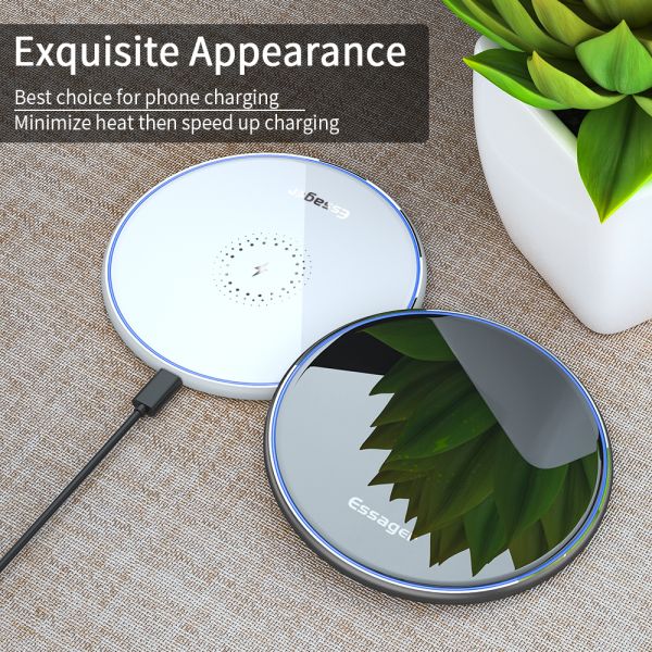 Essager 2022 Mirror Desktop Wireless Mobile Phone Charger Fast Qi Wireless Charger 10W