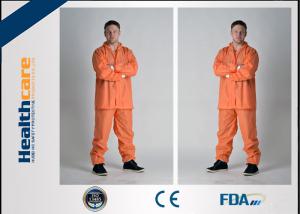 Grey Color Disposable Protective Coveralls One Piece With Durable Zipper For Korean Market
