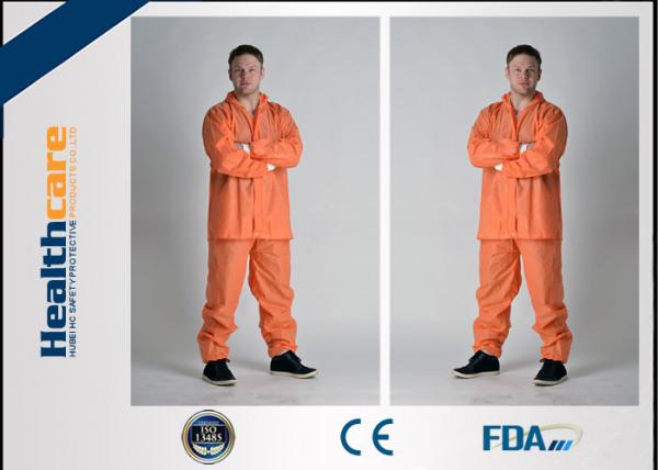 Quality Grey Color Disposable Protective Coveralls One Piece With Durable Zipper For Korean Market for sale