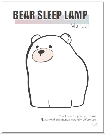 OEM Led Cute Cartoon Silicone Bear Sleep Lamp Usb Rechargeable Night Lamp Baby Bedroom Bedside Night Light