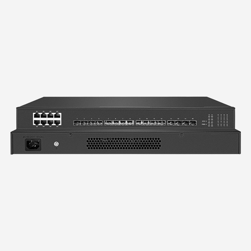 China 48Gbps Rack Mount Gigabit Unmanaged Desktop Switch With 8 RJ45 And 16 SFP, Half-Duplex wholesale