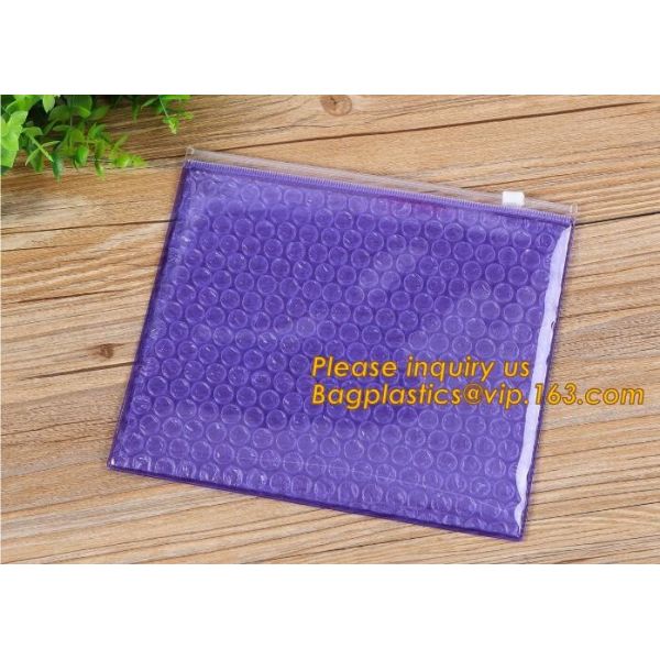 Promotional inner package shipping slider bubble bag,Plastic clear bubble bag with zip lock slider zipper bagease pack