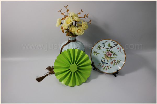 Green 8 Inch Artificial Fan Flower Paste Window Dressing DIY Home Decoration