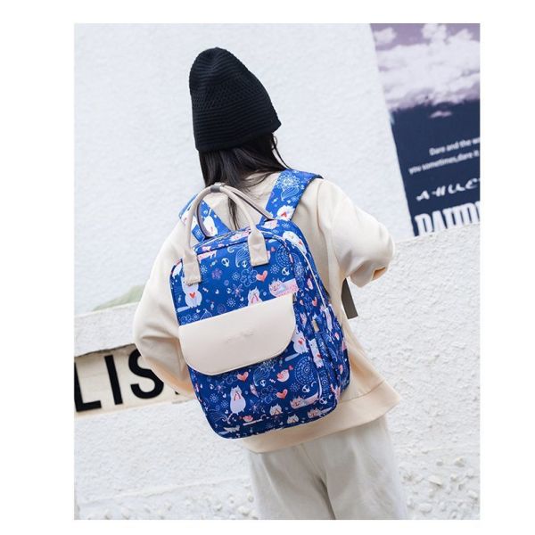 Animal Prints Polyester Rucksack Changing Travel Diaper Bags 27*15*42cm