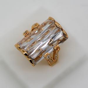 China New design rectangle AAA+ Swiss Cubic Zircon jewelry gift woman ring fashion jewelry on sale