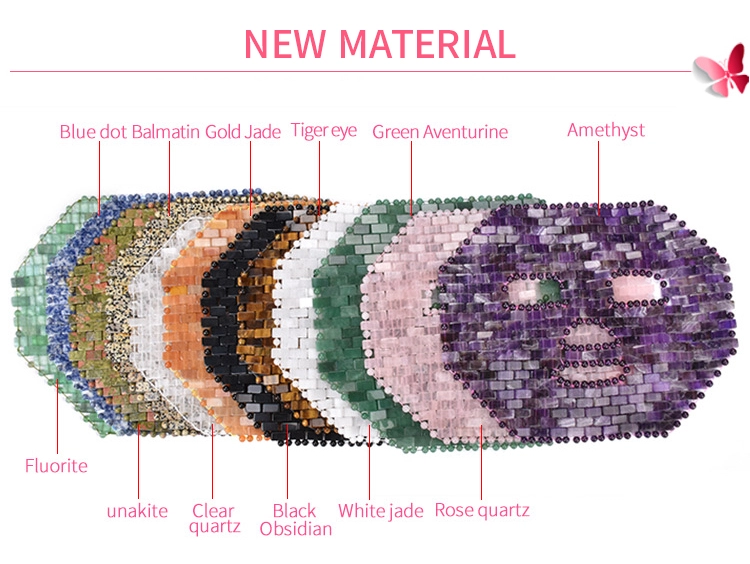 Cooling Skin Facial Eye Stone Jade Mask Rose Quartz Facial Jade Mask