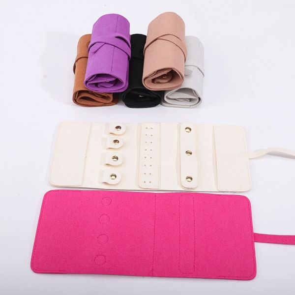 Microfiber Multifunctional Jewelry Storage Bag Portable Jewelry Bag Ring Earring Necklace Watch Packaging Bag Cross-Border