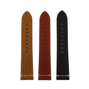 Buy cheap Watchband Genuine Leather Watch Straps Black Brown Wear-resistant Swearproof from wholesalers