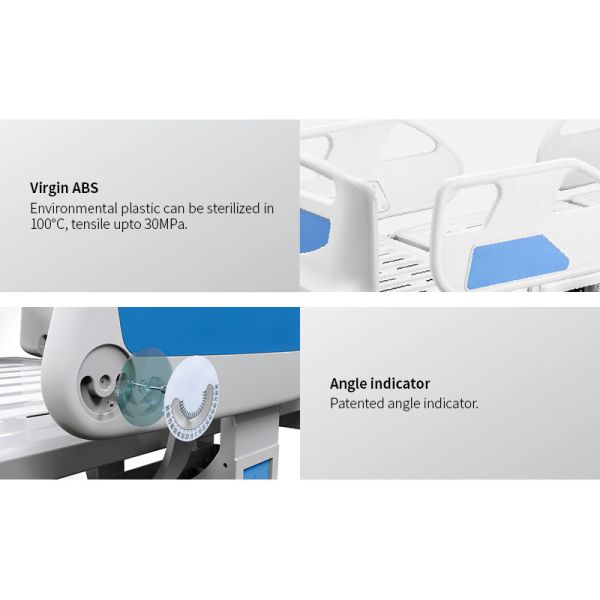 215CM Height Adjustable Electric Hospital Bed 90 Deg Medical ICU Room