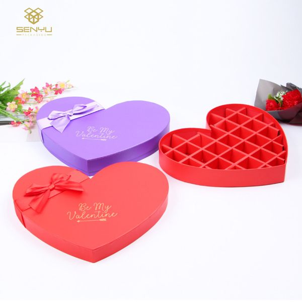 Custom Luxury Lid Base CMYK Heart Shaped Paper Box
