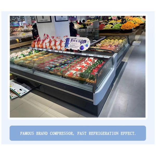 Fan Cooling Butcher Display Fridge Frost Free Refrigerated Meat Cooler Case