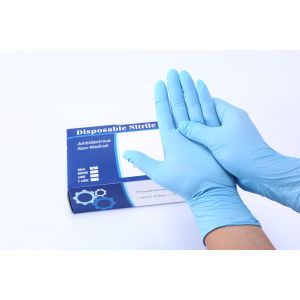 China OEM Blue Nitrile Gloves Powder Free Medical Disposable Examination wholesale