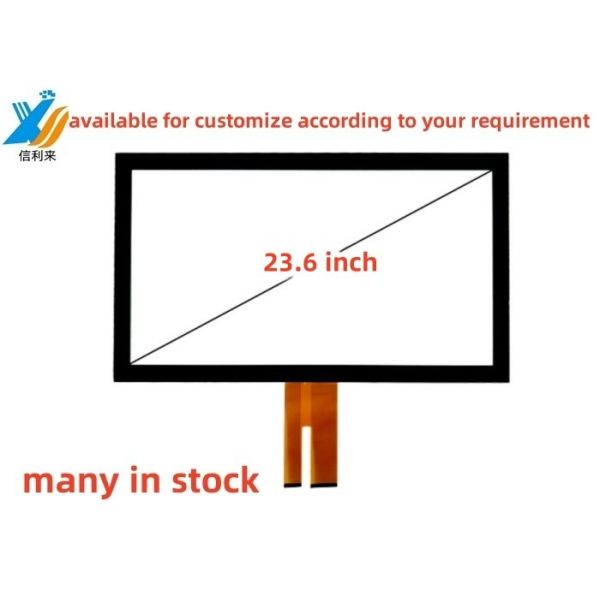 23.6 Inch Multi touch USB projected capacitive (PCAP) GG touch screen panel lcd led monitor customizable AR AG AF waterproof oilproof pen touch for
