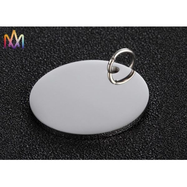8mm 10mm 15mm Stainless Steel Stamping Blanks Tags With Ring