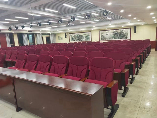 VIP Movable Steel Leg Folding Auditorium Chairs With Hidden Tablet