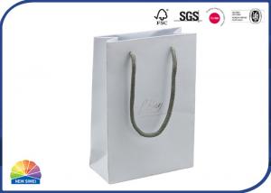 China Off White Hot Stamping Logo Paper Gift Bag For Small Wedding Gift Packaging on sale