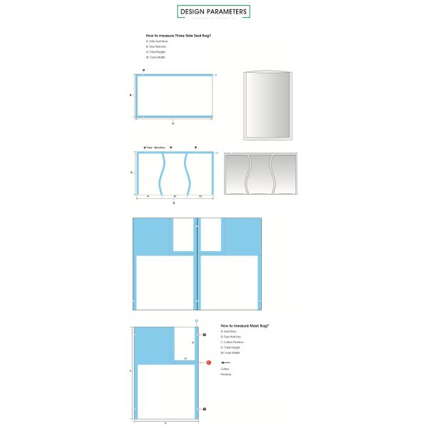 Oxygen Resistance Facial Mask Three Side Seal Bag Higher Barrier