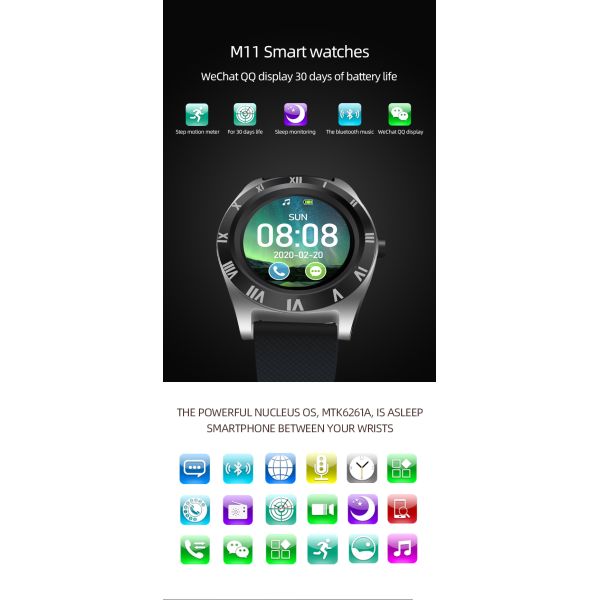 sport smart watch M11 1.3inch hot style general reusable mascarilla Custom OEM monitoring stepcounting smartwatches