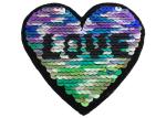 Customized Red Lovely Heart Sequin Embroidery Applique Patches for Coat