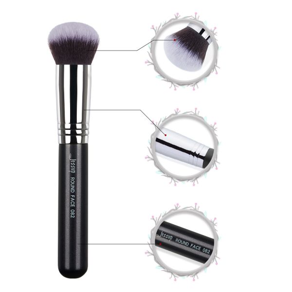 Small Dense 1pc Round Face Brush Buffed Powder Foundation