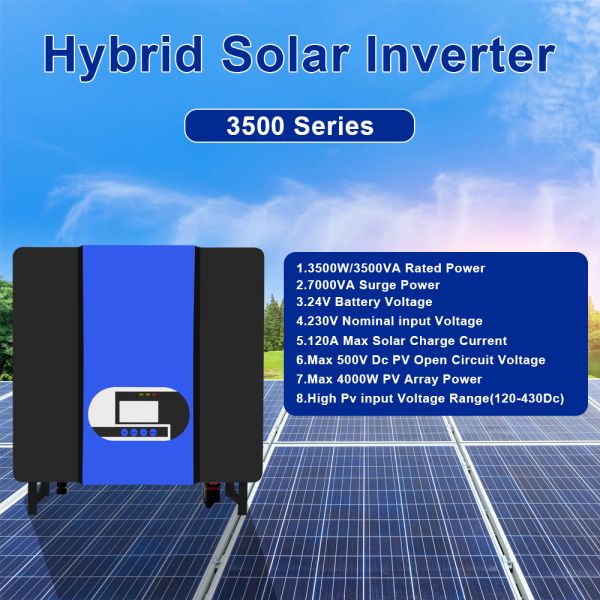 Lightweight 24V DC to 110V 220V 230V Pure Sine Wave Solar Hybrid Inverter with MPPT Solar Controller