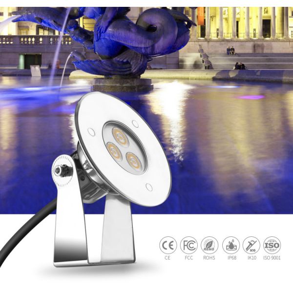 6500K Low Voltage Underwater Pond Lights , Color Changing Led Pool Lights 3W