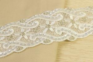 China Crochet Ivory Lace Ribbon Multi Creations 23mm Width Bugles Equipped wholesale