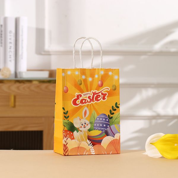 Kraft Paper Easter Bunny Gift Bag for Holiday Party Hand Candy Luxury Packaging Style