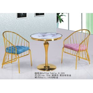 China Gilded 60cm 75cm Wrought Iron Glass Coffee Table on sale