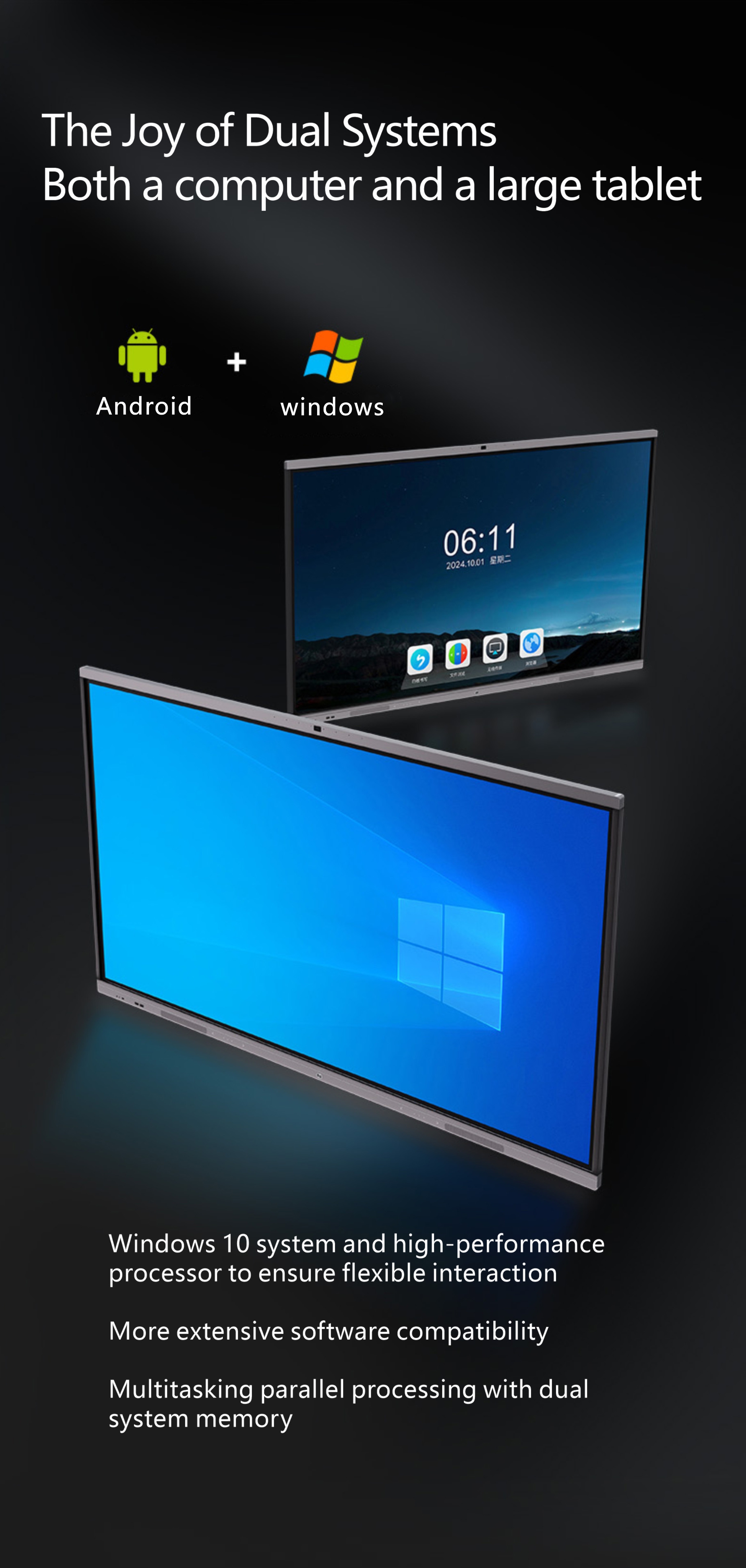 LCD Basic Interactive Board 86 Inch Android All in One Touch Screen PC for Education