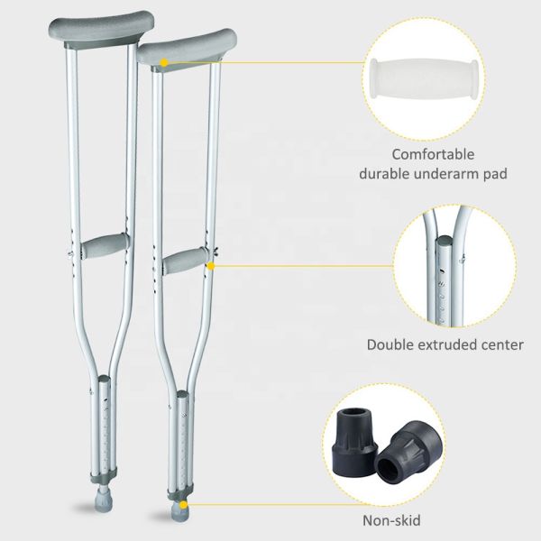 Aluminum Elbow Crutch Adjustable Lightweight Portable Canes Walking Aids