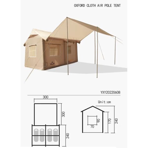 Air Family Inflatable Camping Tent Canvas Customized Luxury Polyester