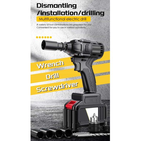 High quality heavy high power cordless electric torque wrenches impact lithium wrench socket set