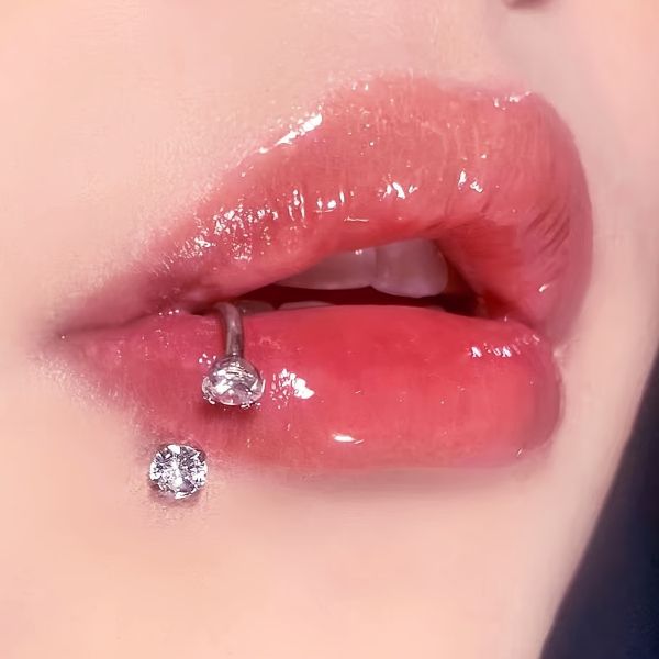 Unisex U Shaped Titanium Ear Jewelry Zircon Rod Nose Ring 12mm F136