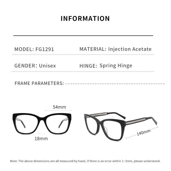 AC Lens Cateye 140 mm Temples Eye Glasses Acetate Handmade Unique