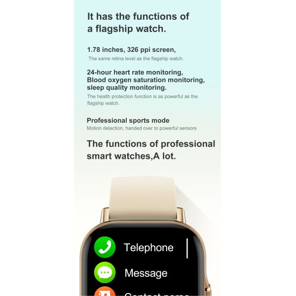 Dt94 Gts 2 Smart Watch Men Bluetooth Call 1.78 Screen Fitness Tracker Blood Pressure Ecg Sport Women Smartwatch