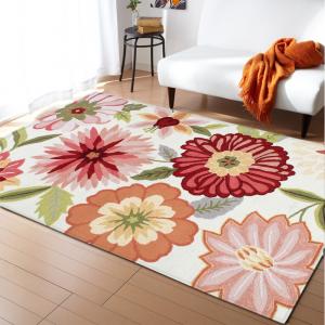 China 99.1*152.4cm Flower Pattern Room Rugs Washable Dining Room Floor Mat Floor carpet on sale