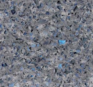 China Stone Cutting Artificial Quartz Jewelry Blue Abrasion Resistance Quartz Stone Slab wholesale