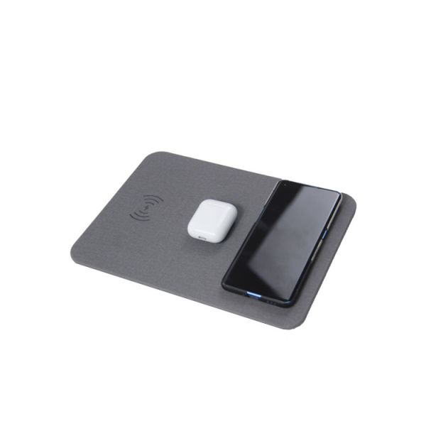 FCC Office PU Leather Mouse Pad Mobile Phone Wireless Charging