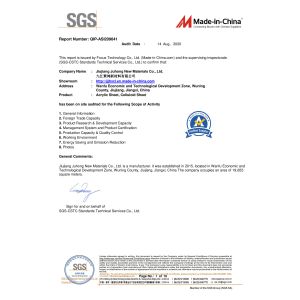 Jiujiang Juhong New Material Co., Ltd. Certifications