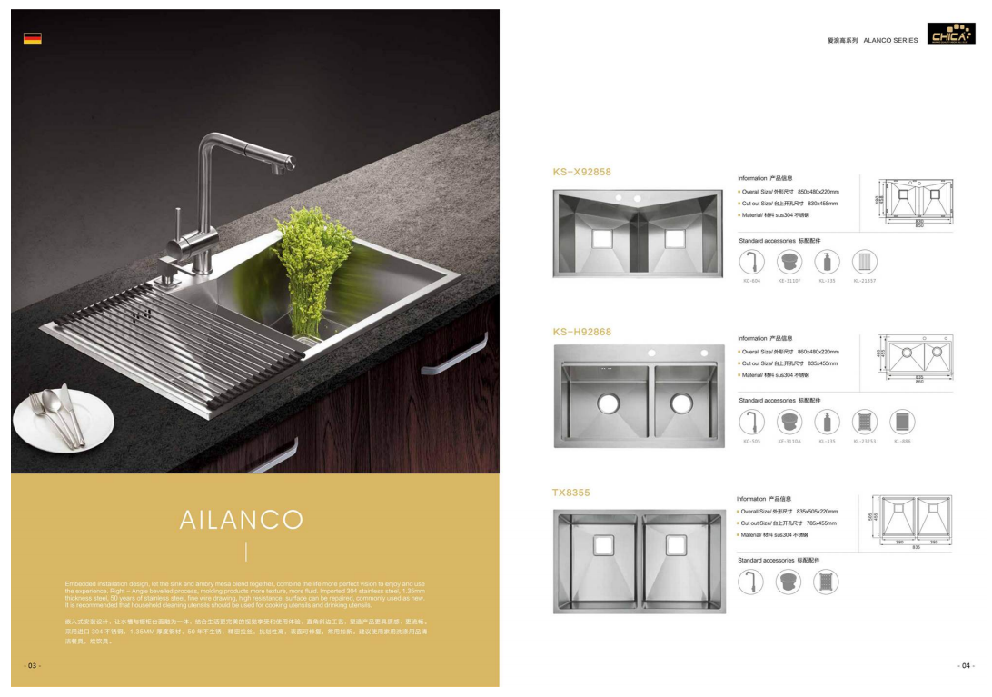 Handmade House Kitchen Sinks Single Bowl SUS304 Stainless Steel Kitchen Sinks With Faucet