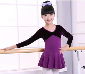 China Girl Long Sleeve Cotton Leotard Ballet Dance Female Ballet Gymnastics Dancewear wholesale