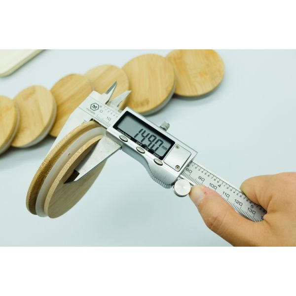 unicolor Coffee Bamboo Cup Cover Replacement Lid 12mm Thickness customized